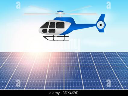 Helicopter Flying in the sky. Vector Illustration. Stock Vector