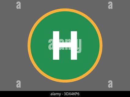 Helipad for Helicopter. Vector Illustration. Stock Vector