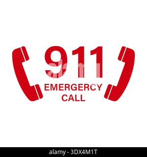 911 Emergency Call. Vector Illustration. Stock Vector