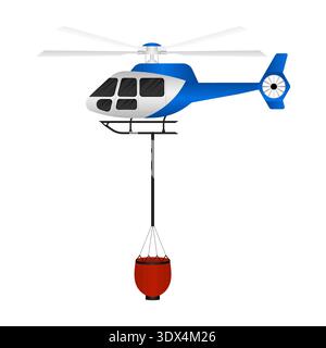 Firefighting Helicopter. Vector Illustration Isolated on White Background. Stock Vector