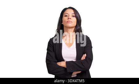 Confident business woman standing with arms crossed Stock Photo