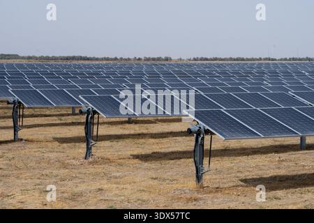 Shy, Zhambyl Region, Kazakhstan.  September 26, 2025 Solar panels at a photovoltaic power plant near the city of Shu in the Zhambyl region of Kazakhst Stock Photo