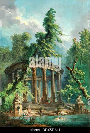 Hubert Robert - The Bathing Pool Stock Photo - Alamy