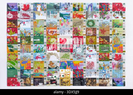 Starbucks Gift Card Collection arrangement by Pamela Brunswick Stock Photo