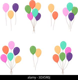 Colorful balloons. Vector balloons for party, birthday and celebration design Stock Vector