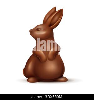 Realistic Chocolate Easter Bunny Stock Vector