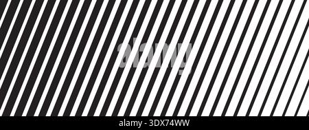 Repeated black diagonal lines of different thickness isolated on white background. Slanted parallel straight stripes. Tilted striped print. Abstract Stock Vector