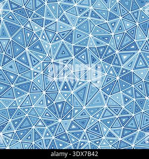 Triangle shapes background. Multiple repeated inner triangles. Compact triangle size. Monotone colored style. Seamless pattern. Artistic vector tiles. Stock Vector