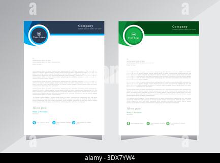 Colorful business letterhead template design. A4 letterhead template design. modern letterhead design template. creative letterhead template design. Stock Vector