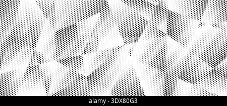 Grain gradient polygon texture. Rough noise triangle pattern background. Grunge dotted polygon surface overlay. Geometric gradated polygonal wallpaper overlay. Vector mosaic triangular style cover Stock Vector