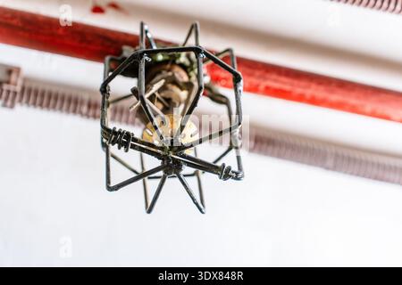 Water-spraying fire extinguishing system automatic fire extinguishing mechanism in the warehouse ceiling Stock Photo