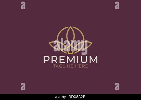 Premium Golden Emblem Logo Design Representing Luxury Elegance and High-Quality Identity Concept Stock Vector