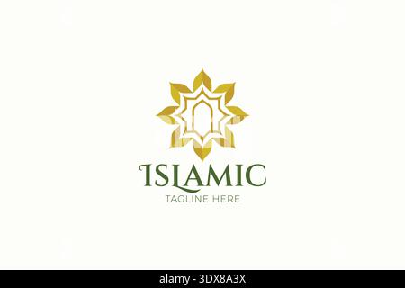 Islamic Geometric Star Logo Design Representing Culture Architecture and Religious Identity Concept Stock Vector