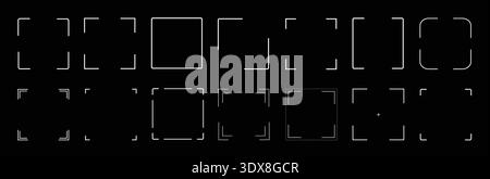 Minimal QR Code Square Frame Corner Set on Black Stock Vector