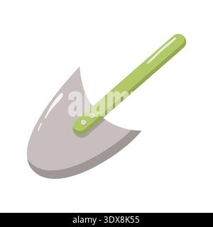 Garden Trowel Green Handle Illustration Stock Vector