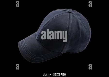 Baseball cap black templates, front views isolated on white background. fashion sport and casual design pattern Stock Photo