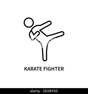 fighter icon. Thin line karate fighter icon from sport and game collection. Outline vector isolated on white background. Editable karate fighter Stock Vector