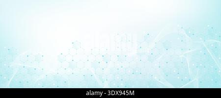 Modern health care or medical background design. Health care innovation concept. Horizontal header web banner. Abstract geometric background with Stock Vector