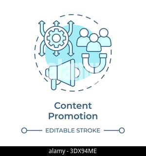 Content promotion soft blue concept icon Stock Vector