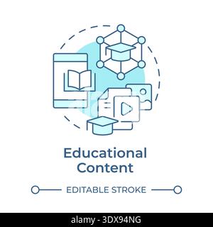 Educational content soft blue concept icon Stock Vector