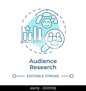Audience research soft blue concept icon Stock Vector
