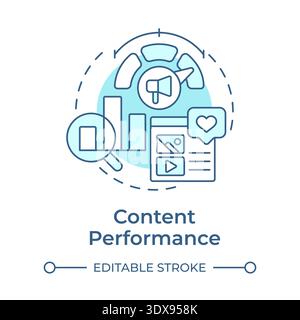 Content performance soft blue concept icon Stock Vector