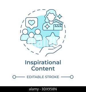 Inspirational content soft blue concept icon Stock Vector