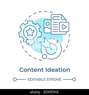 Content ideation soft blue concept icon Stock Vector