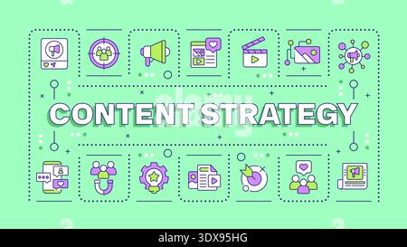 Content strategy green word concept Stock Vector