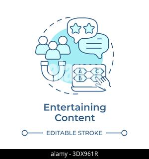Entertaining content soft blue concept icon Stock Vector