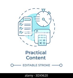 Practical content soft blue concept icon Stock Vector