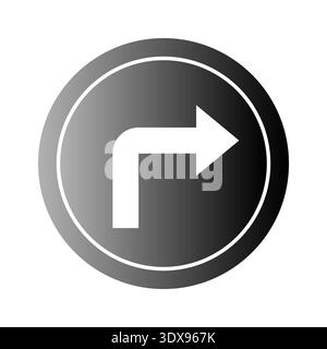 Professional navigation icon. Accurate arrow Vector. Precise circular symbols. Magnificent dark gray illustration. EPS 10. Stock Vector