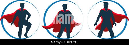 Superhero abstract logo set Stock Vector