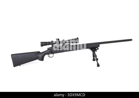 sniper rifle with bipod isolated on a white background Stock Photo - Alamy