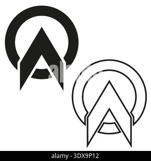 Arrowing emblems Vector. Circling letters icons. Abstractly alphabets symbols. Modernized corporated identities. EPS 10. Stock Vector