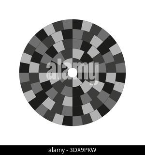 Sophisticated circular patterns. Magnificent tiled Vector. Professional grey arrangements. Incredible radial compositions. EPS 10. Stock Vector