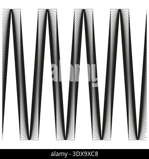 Professional zigzag patterns. Geometric linear illustrations. Professional Vector graphics. Professional linear movements. EPS 10. Stock Vector