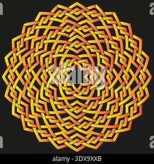 Magnificent golden mandalas. Spectacular intricate patterns. Extraordinary knot Vector. Sophisticated celtic art. EPS 10. Stock Vector