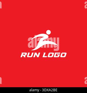 Run Logo Design. Abstract People Run Symbol. Letter R Run logo Stock Vector