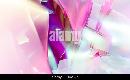 Abstract flowing liquid shapes creating vibrant colorful light waves Stock Photo