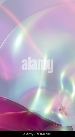 Iridescent holographic pastel fluid glowing abstract background Stock Photo