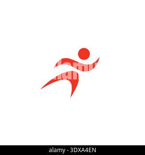 Running Icon Symbol Vector Illustration. People Abstract Run Logo Stock Vector