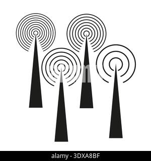 Tower signal icon. Radio antenna symbol. Wireless station Vector. Telecommunication mast sign. EPS 10. Stock Vector