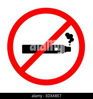 No vaping sign with a red circle and a crossed-out vape device Stock Vector
