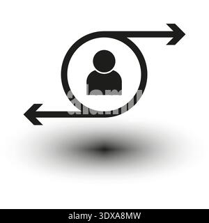 User cycle icon. Person refresh loop. Human reload Vector. Client return sign. EPS 10. Stock Vector