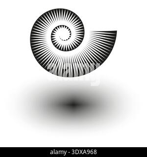 Spiral shell Vector. Nautilus swirl icon. Marine nature symbol. White background design. EPS 10. Stock Vector