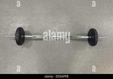 barbell isolated on gray background Stock Photo