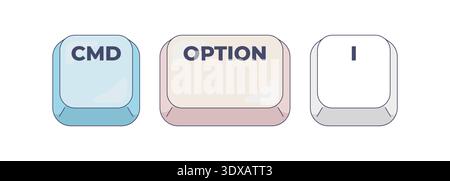 CMD Option I computer keyboard shortcut Stock Vector