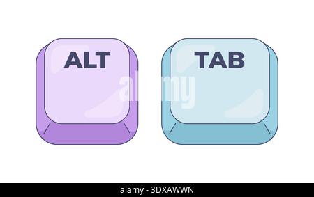 Alt Tab computer keyboard shortcut Stock Vector