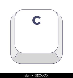 Single C letter modern keyboard key button Stock Vector